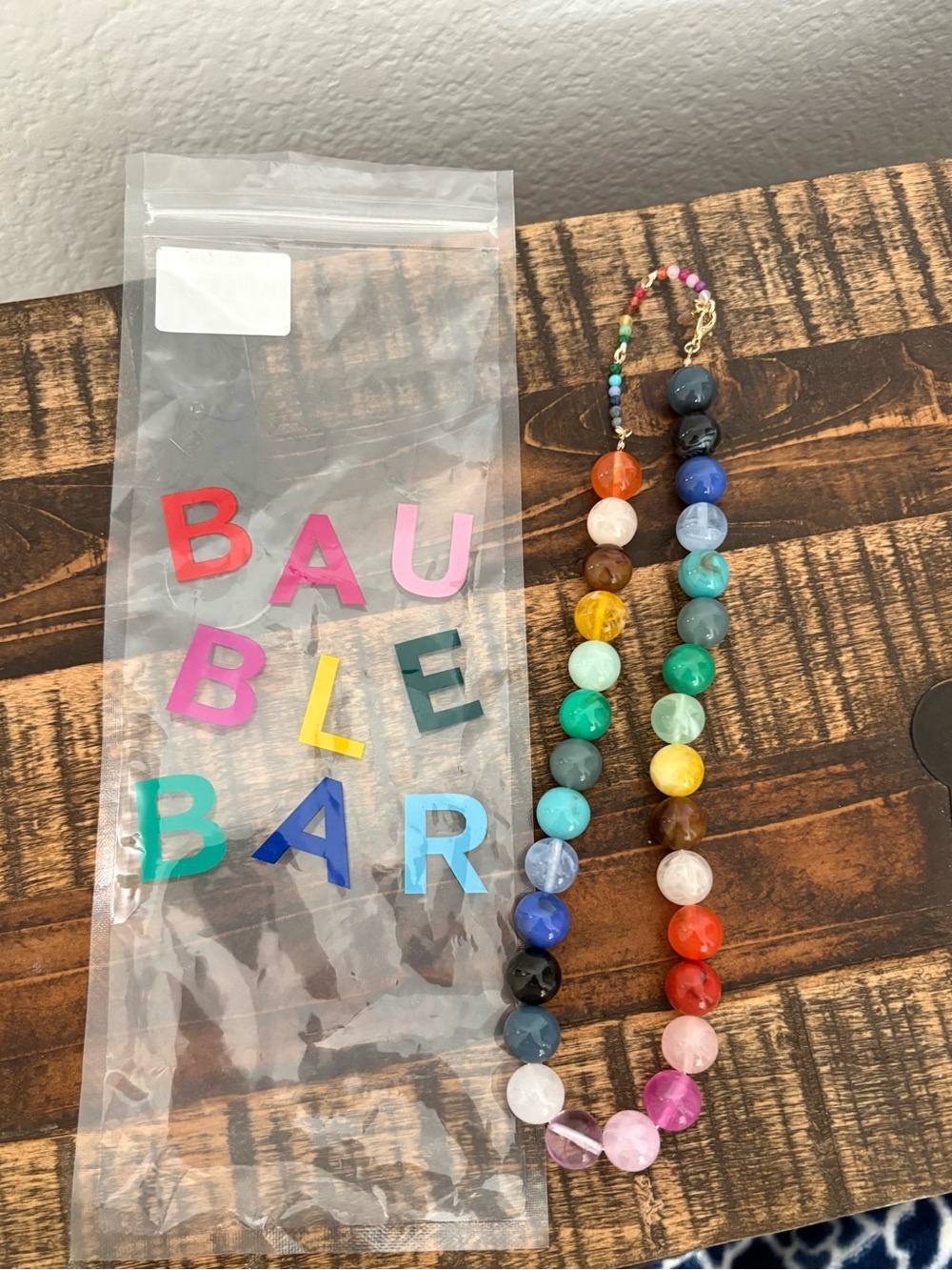 BaubleBar Rainbow Beaded Necklace - Multicolor Gemstone Look